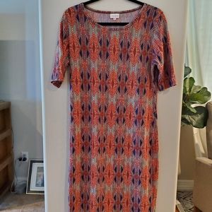 LuLaRoe Julia fitted dress size M